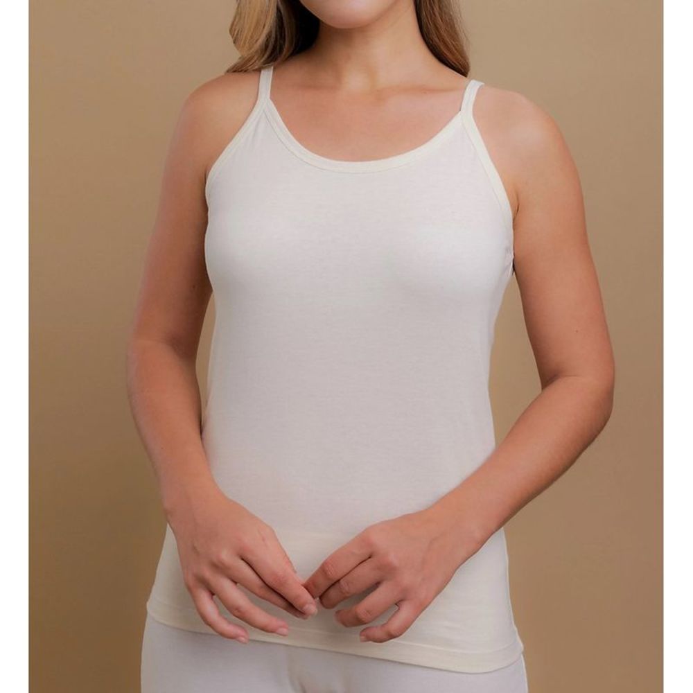 Cottonique Latex Free Organic Cotton Camisole -  Natural  W12217